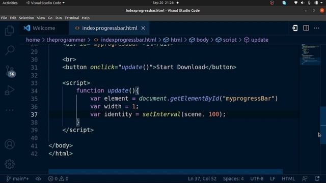 Progress Bar JavaScript, CSS,HTML смотреть онлайн