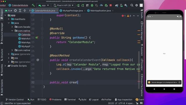 Native Android Module React Native | Java смотреть онлайн