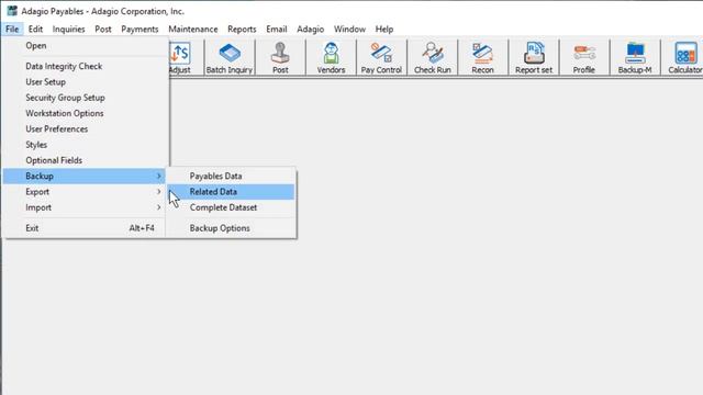 Adagio Common Features - Backup Company Data смотреть онлайн