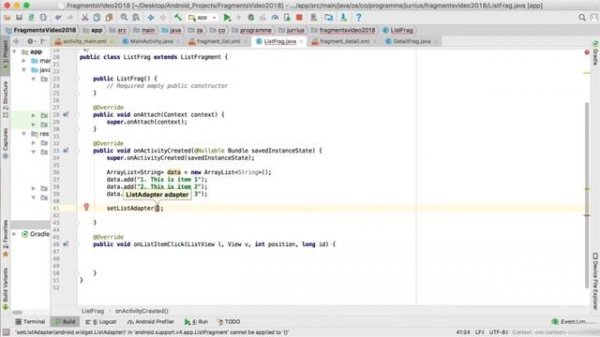 Fragments part-1 in android studio tutorial