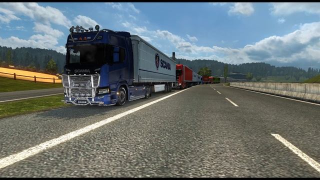 ETS 2. Праздничный конвой честь рождения компаний SibTruckScan и CDEK смотреть онлайн