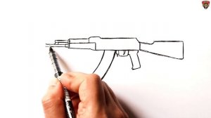 How to draw AK 47 Kalashnikov | Easy Drawing