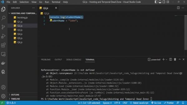 JavaScript Interview Question and answers in Telugu | Variable Hosting Interview Questions in JS