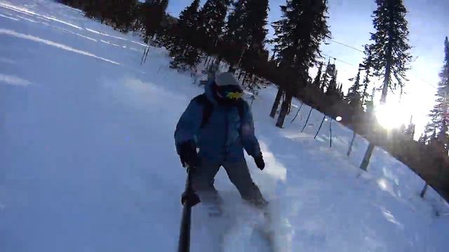 Шерегеш 2019. Спуск по правой трассе в секторе Е. смотреть онлайн