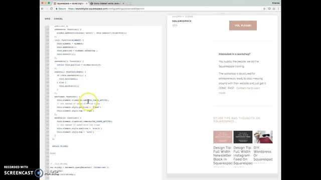 How To Add a Sticky Sidebar in Squarespace (without Jquery) смотреть онлайн