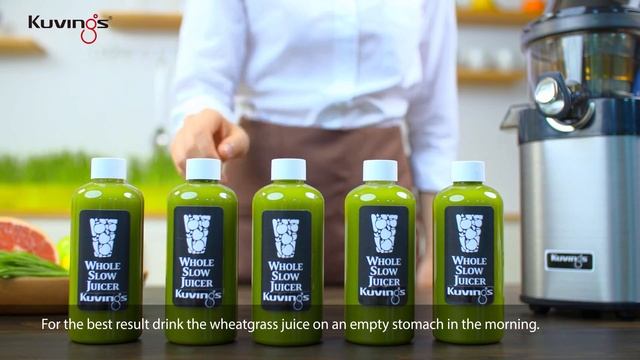 Детокс сок с Kuvings Whole Slow Juicer Chef Зеленый сок из витграса смотреть онлайн