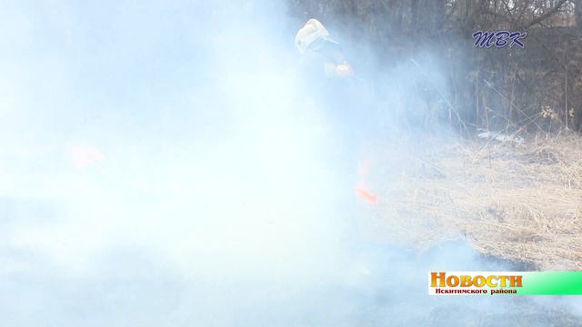 В Искитимском районе сухая трава не даёт покоя поджигателям