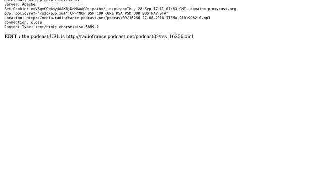 Apple: ITunes 12.4.3 (on OS X 10.11.6) : Podcasts : Issues With HTTP/1.1 Redirect 302?