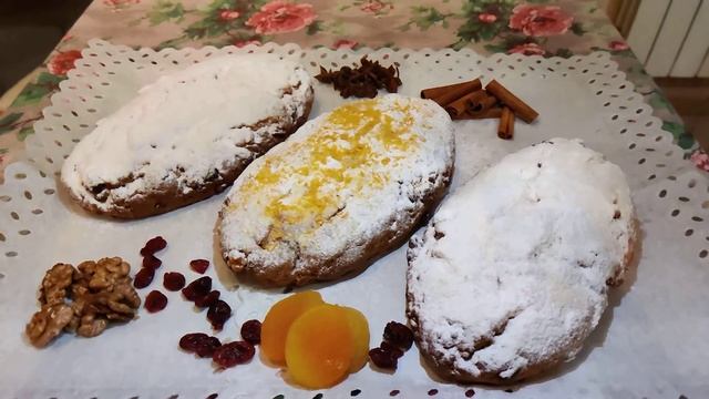 Штолен с курагой,изюмом,вяленой клюквой. смотреть онлайн