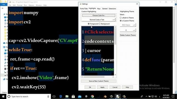 تغيير لون الخط Python IDLE محرر الاكواد بايثون