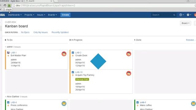 Atlassian JIRA Agile - jGantt standalone mode смотреть онлайн