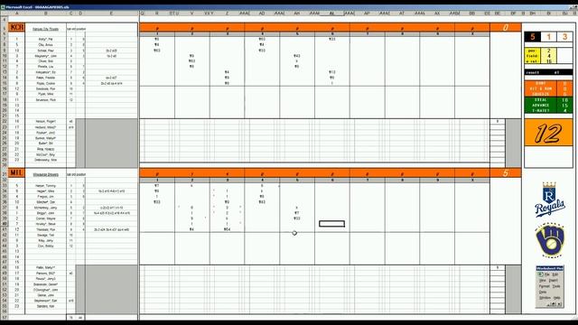 Strat-O-Matic Baseball EXCEL 1969-72 Game 413 Royals at Brewers смотреть онлайн