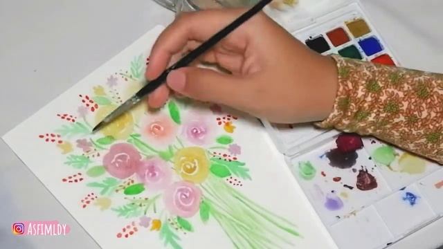 Melukis buket bunga mini pakai cat air Sakura Koi Watercolor | bouquet watercolor mini -asfimldy смотреть онлайн