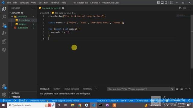 For of and for in loop in javascript | Javascript tutorial for beginners смотреть онлайн