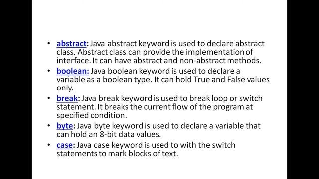 keywords in java смотреть онлайн