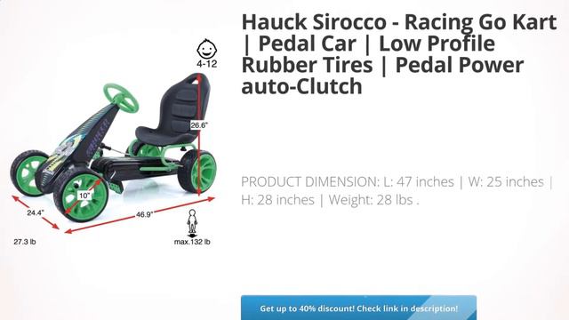 Hauck Sirocco - Racing Go Kart | Pedal Car | Low Profile Rubber | Review and Discount смотреть онлайн