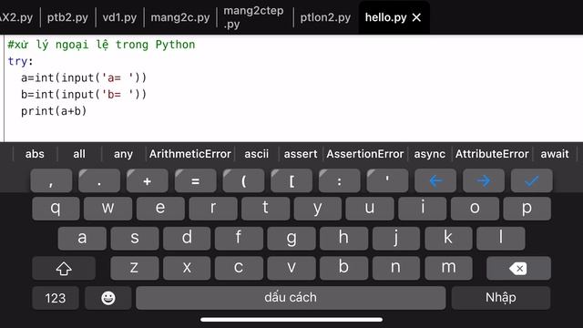 Hướng dẫn dùng lệnh Try xử lý ngoại lệ trong Python смотреть онлайн