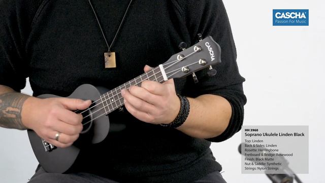 Cascha Linden Soprano Ukulele Black HH 3960 - Sound Demo