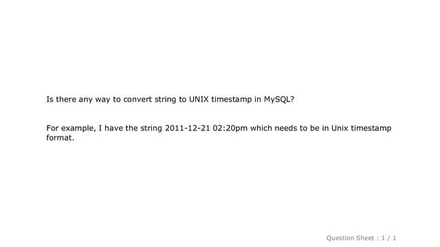 MySQL : String to timestamp in MySQL смотреть онлайн