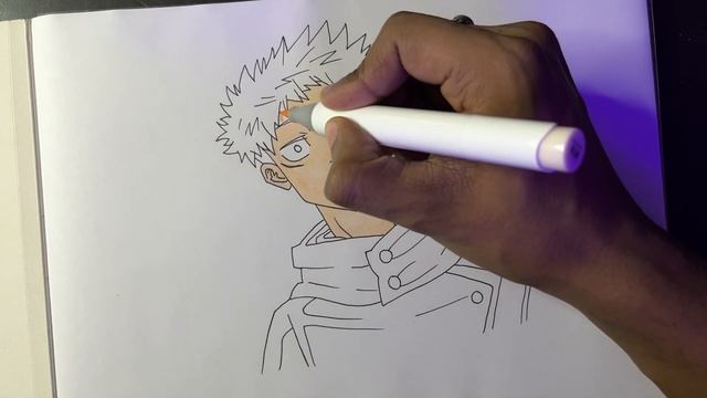 Jujutsu Kaisen Yuji Itadori drawing with Brush markers || Anime drawings 16/100 #jujutsukaisen смотреть онлайн