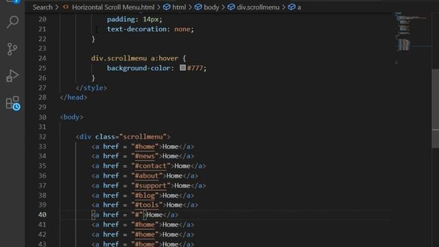 Horizontal Scrollbar Menu with HTML and CSS смотреть онлайн