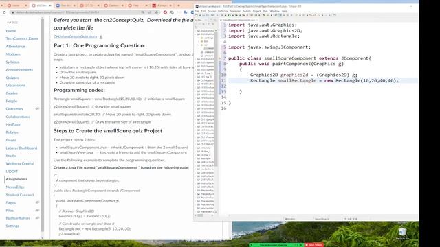 Java, to initialize a small square, draw, move and redraw it. use another file to view the square смотреть онлайн