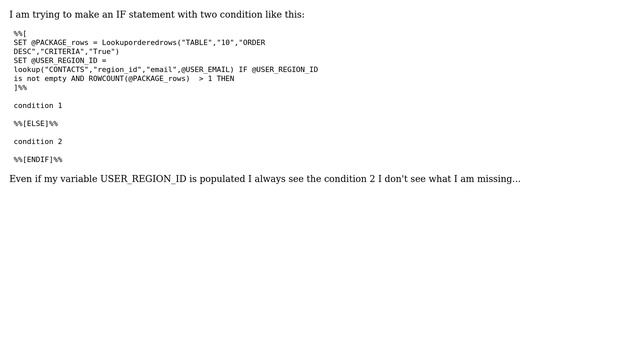 Salesforce: Ampscript multiple condition if empty and rowcount смотреть онлайн