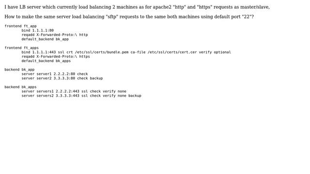 SFTP configuration through HAProxy loadbalancing смотреть онлайн