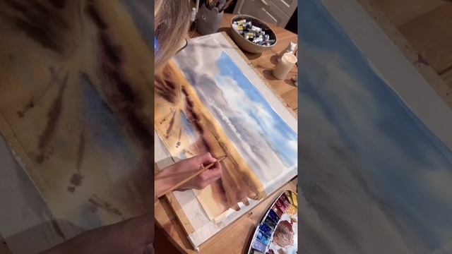 Пейзаж акварелью. Watercolor landscape смотреть онлайн