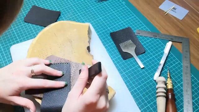 Работа с кожей. Кардхолдер из натуральной кожи. Making card holder. смотреть онлайн