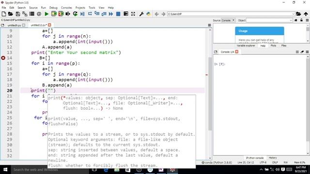 Multiplication of Matrices Using Python programming смотреть онлайн