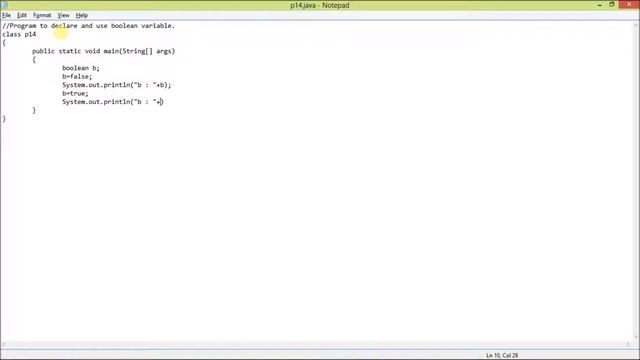 Java Declare and use Boolean variable Program смотреть онлайн