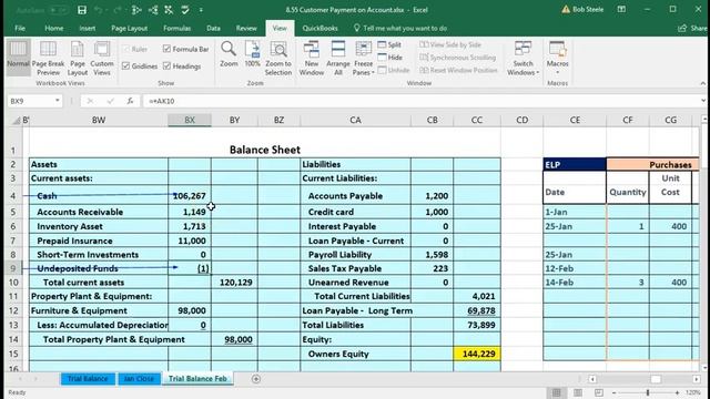 Excel vs QuickBooks 8.55 Customer Payment on Account u смотреть онлайн