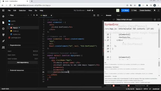 CodeSandBox - Criando um botão (#3) смотреть онлайн