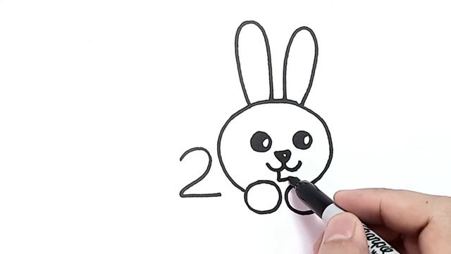 How To Draw A Rabbit From Numbers 200 @jellydrawart смотреть онлайн