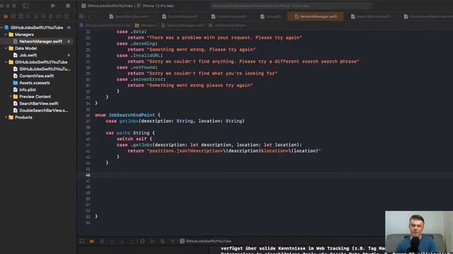 GitHub Jobs API with SwiftUI. Network layer. Custom error message. Endpoint manager. смотреть онлайн