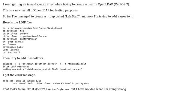Unix & Linux: OpenLDAP: Invalid syntax error when trying to add LDIF (2 Solutions!!) смотреть онлайн