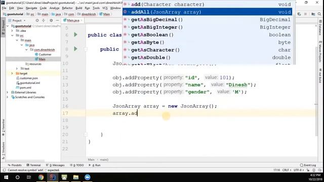 #9 Gson Tutorial For Beginners - JsonObject, JsonArray And JsonElement