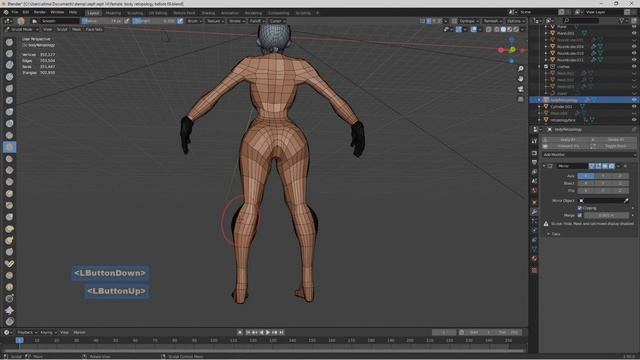 Female Body Retopology Blender 2.9 Tutorial Step by step смотреть онлайн