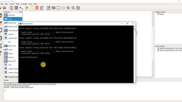 GNS3 2.0.2 WMware connect cloud to Internet смотреть онлайн