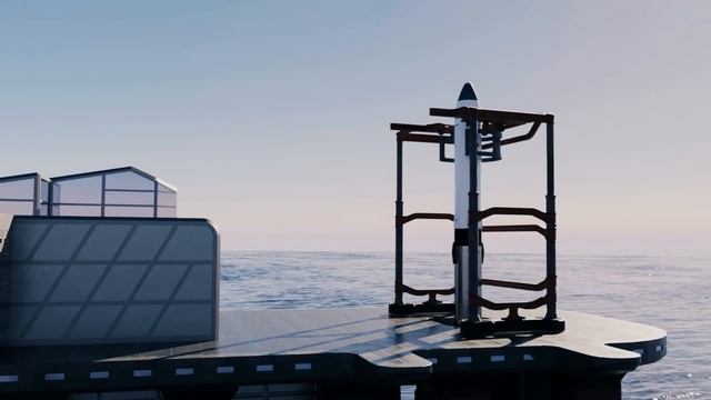 SpaceX Lunar Starship sea launch preparations (animation) смотреть онлайн
