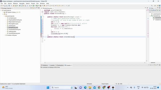 How to rotate an array with index element in Java|| DSA смотреть онлайн