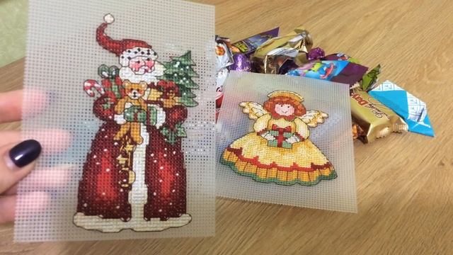 92. Первые две готовые работы 2018году. Dimensions Santa Ornament и Angel Ornament ?? смотреть онлайн