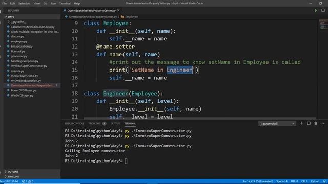 Overriding an inherited property setter in Python смотреть онлайн