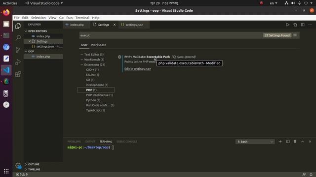 php, php5, php7.4 validate executable path setting visual studio code | php executable path VSCode смотреть онлайн