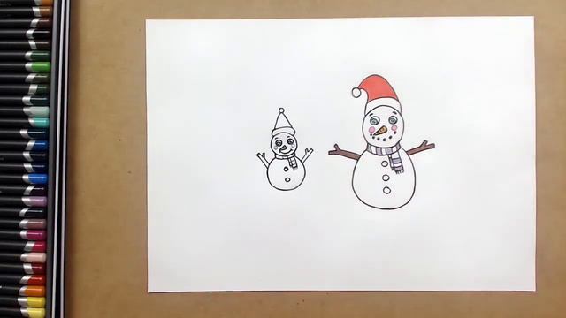 How to Make Snowmen 3D Pop-up Christmas Card | Christmas Eve | Kids Drawing Lessons Online, Part 55 смотреть онлайн