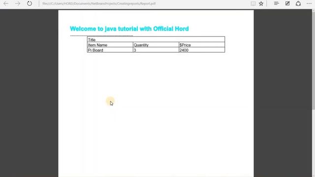 Java programming tutorial with Official Hord - Java Reports with IText Library [Adding Table Header смотреть онлайн