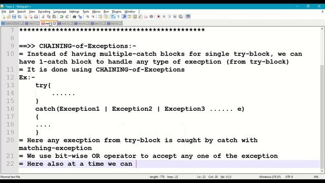 125. CHAINING of Multiple-Exceptions || Exceptions in Java Program || Exception Handling Mechanism смотреть онлайн