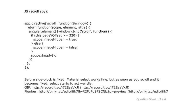 HTML : Angular Material select acts weirdly on fixed blocks смотреть онлайн