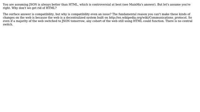 Software Engineering: Why don't replace HTML with JSON as base web design technology? смотреть онлайн
